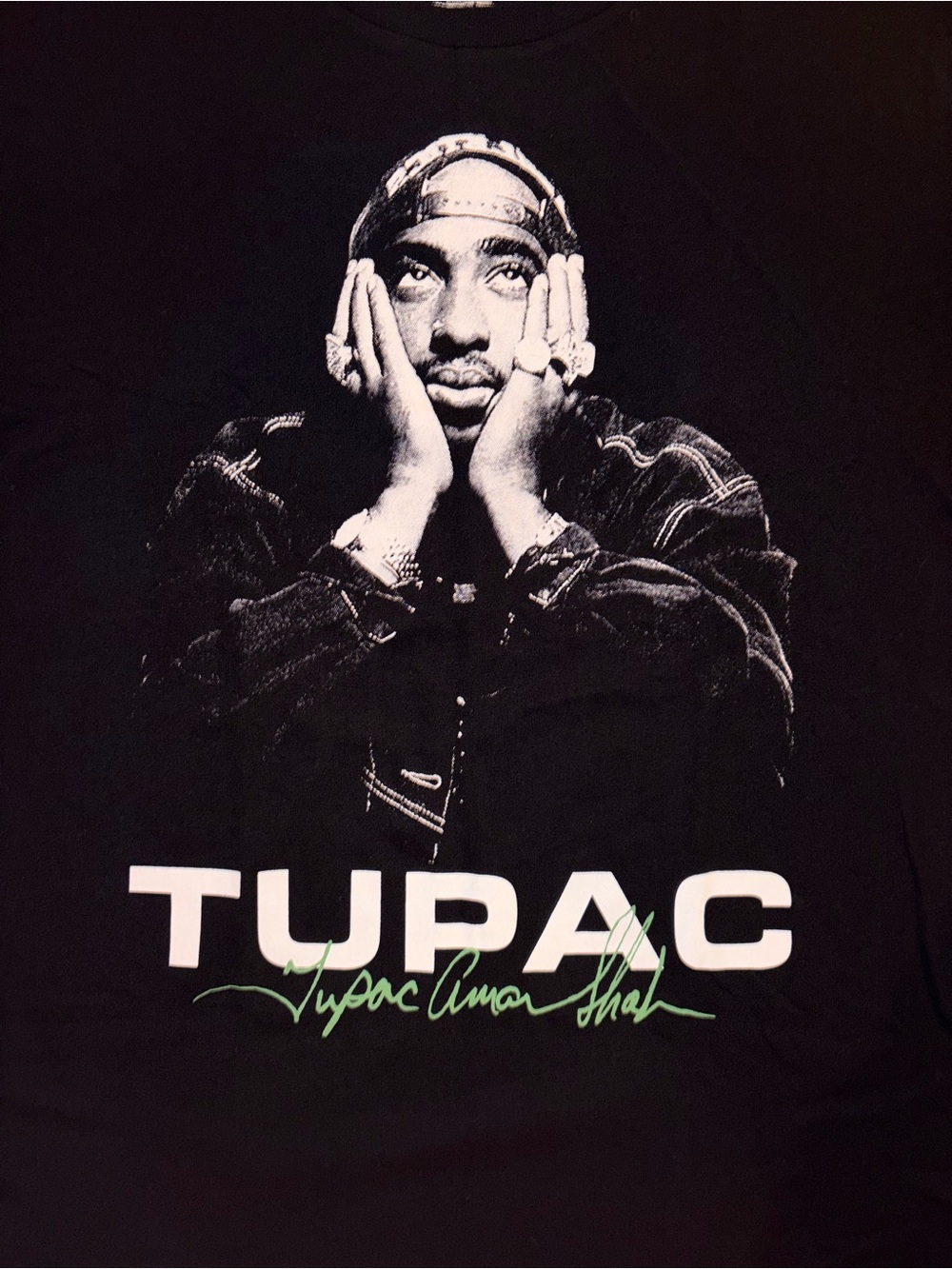 Black Tupac Graphic Short Sleeve Tee